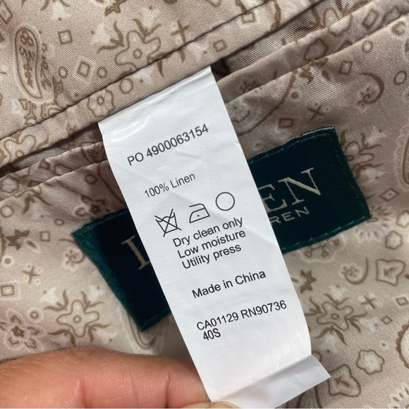 Rugby Lauren Ralph Lauren Blazer Sports coat Men 40S 2 button 100% Linen Oatmeal - Picture 5 of 13